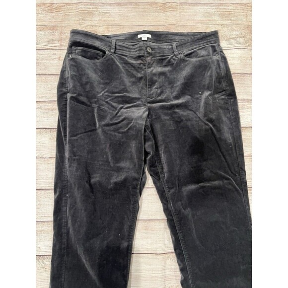 J. Jill Velvet Velour Womens Casual Pants Jeans Gray Cotton Blend Size 16 - Picture 2 of 7